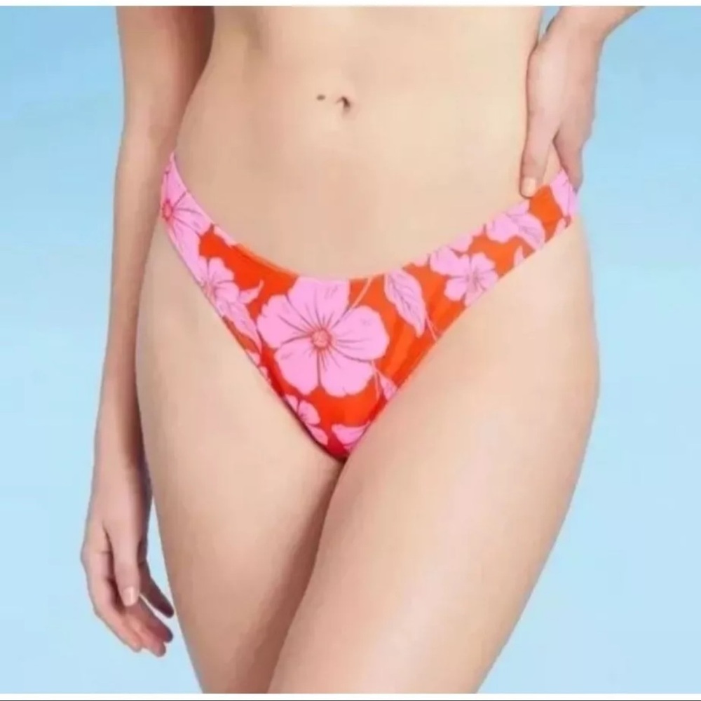 Wild fable NWT extra cheeky low rise tropical print bikini bottom